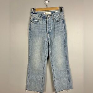 DENIM FORUM The Farrah Wide Leg Jean Size 26 Light Wash High Rise Aritzia